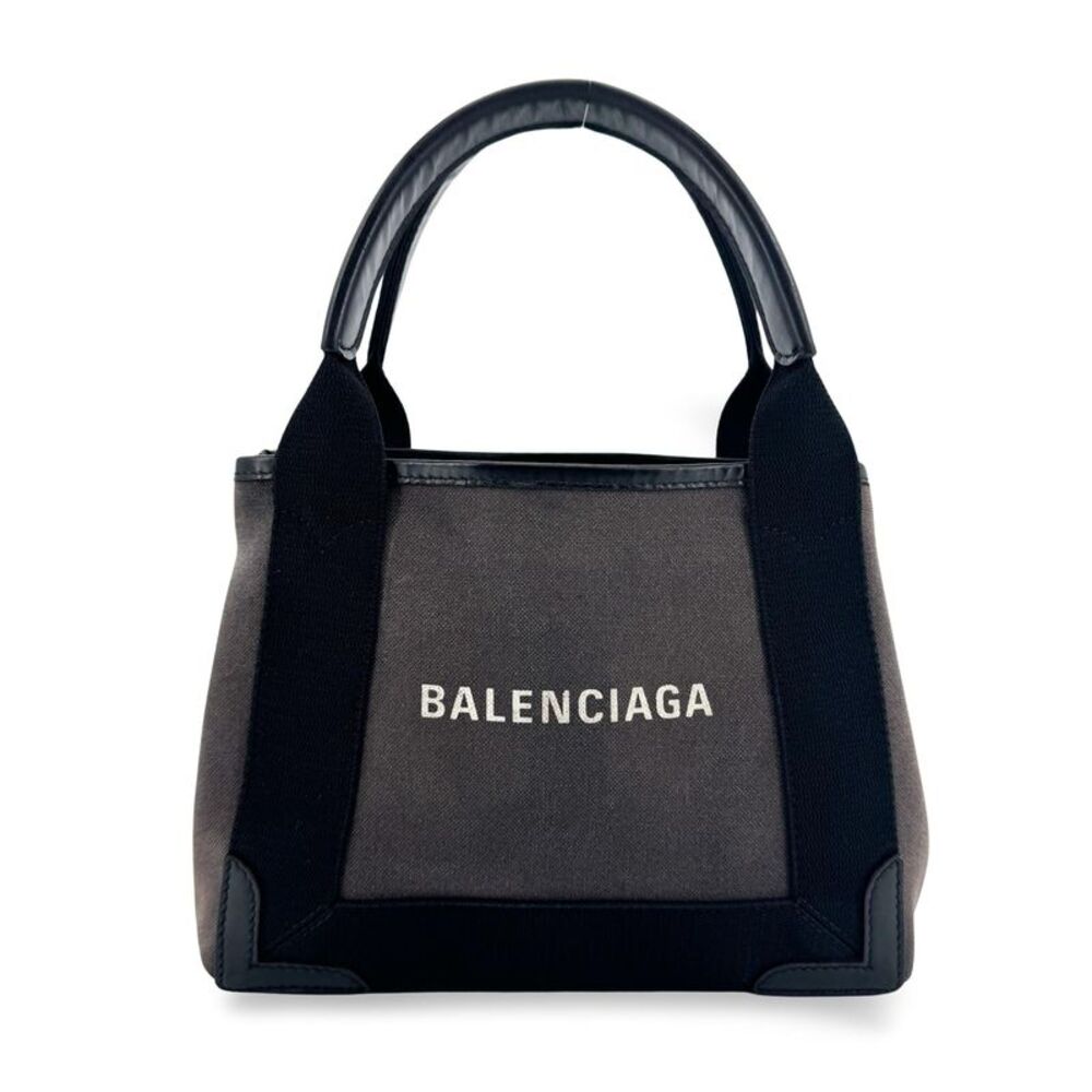 Balenciaga Navy Cabas XS Canvas Tote Bag Black Gray